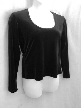 Gantos Black Velvet Stretch Top Vintage 90s Size XL NWT